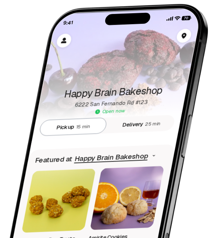 Happy Brain Bakeshop app preview